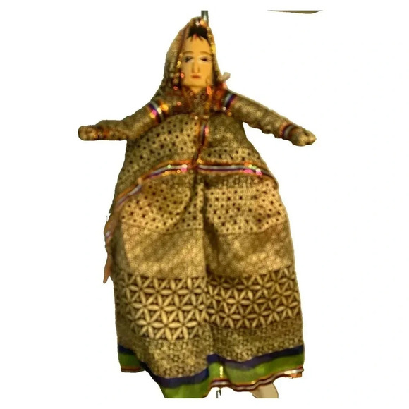 Ethnic Designer Indian Handmade Rajasthani String Puppet Colorful Fabric - Picture 1 of 9